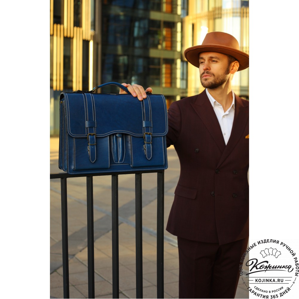 Кожаный портфель "Юрист"  (рыжий)